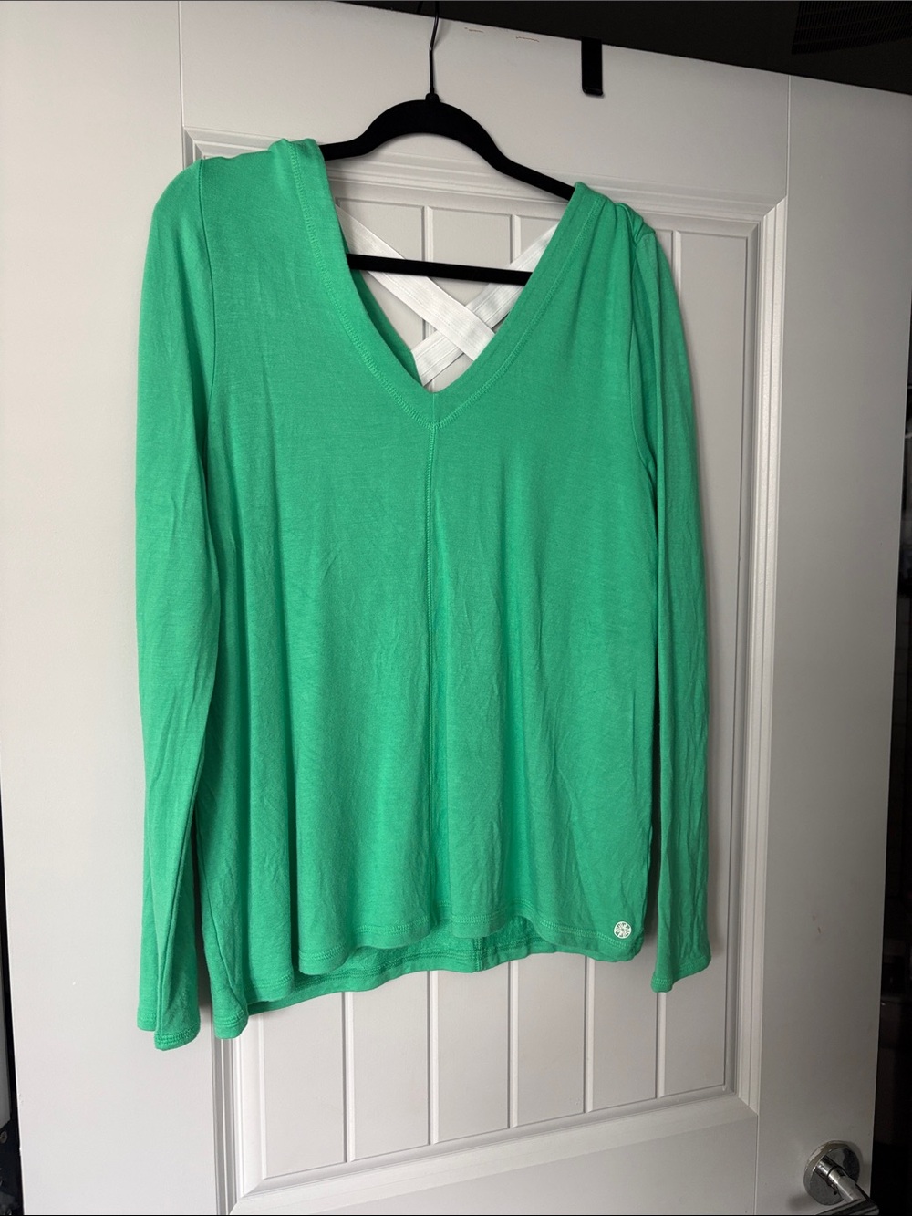 Lilly Pulitzer Mint Green V-Neck Long Sleeve Top with Crisscross Back